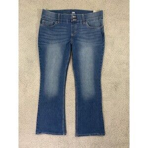 Women's Lee Riders Indigo 18P Jeans Bootcut Flare / Straight Cut Double Button